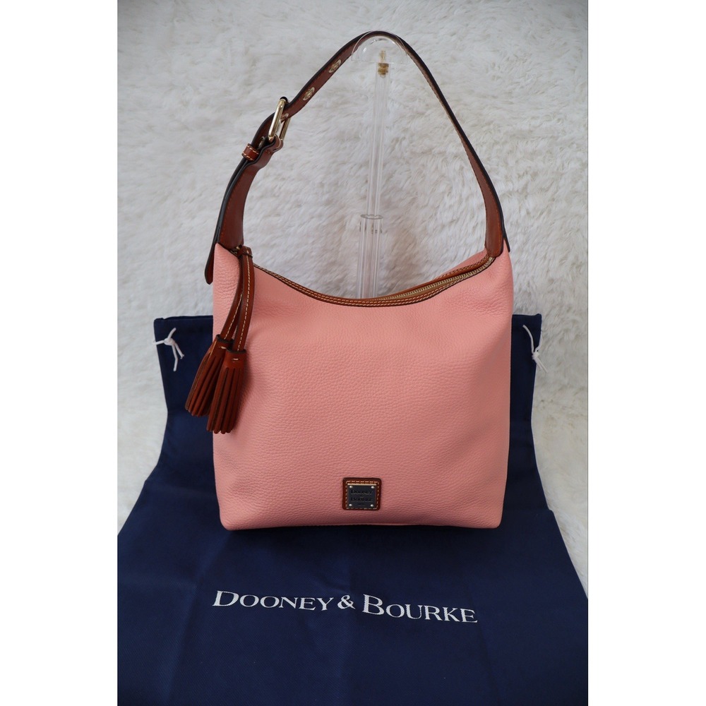 Dooney and Bourke Pebble Grain Paige Sac Hobo Bag Pink with Dust Bag